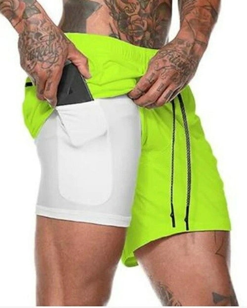 Double Layer Sports Pants Mobile Phone | Men's Gym Shorts Mobile -