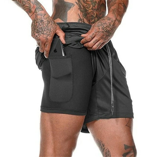 Double Layer Sports Pants Mobile Phone | Men's Gym Shorts Mobile -