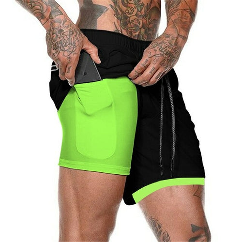 Double Layer Sports Pants Mobile Phone | Men's Gym Shorts Mobile -