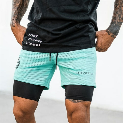 8-color!!! 2 In 1 Sport Camouflage Mesh Breathable Shorts Men