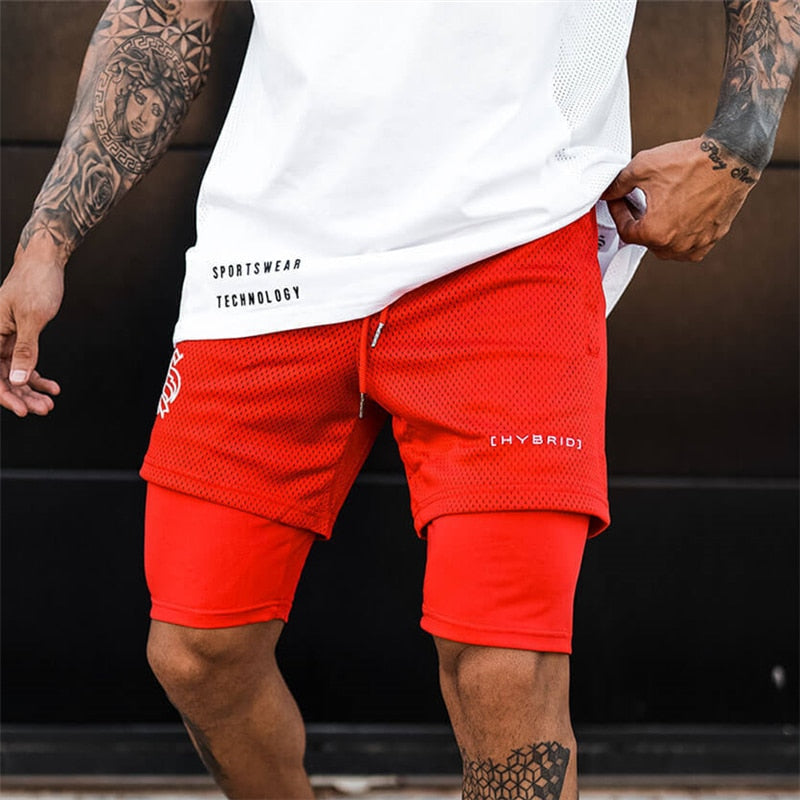 8-color!!! 2 In 1 Sport Camouflage Mesh Breathable Shorts Men