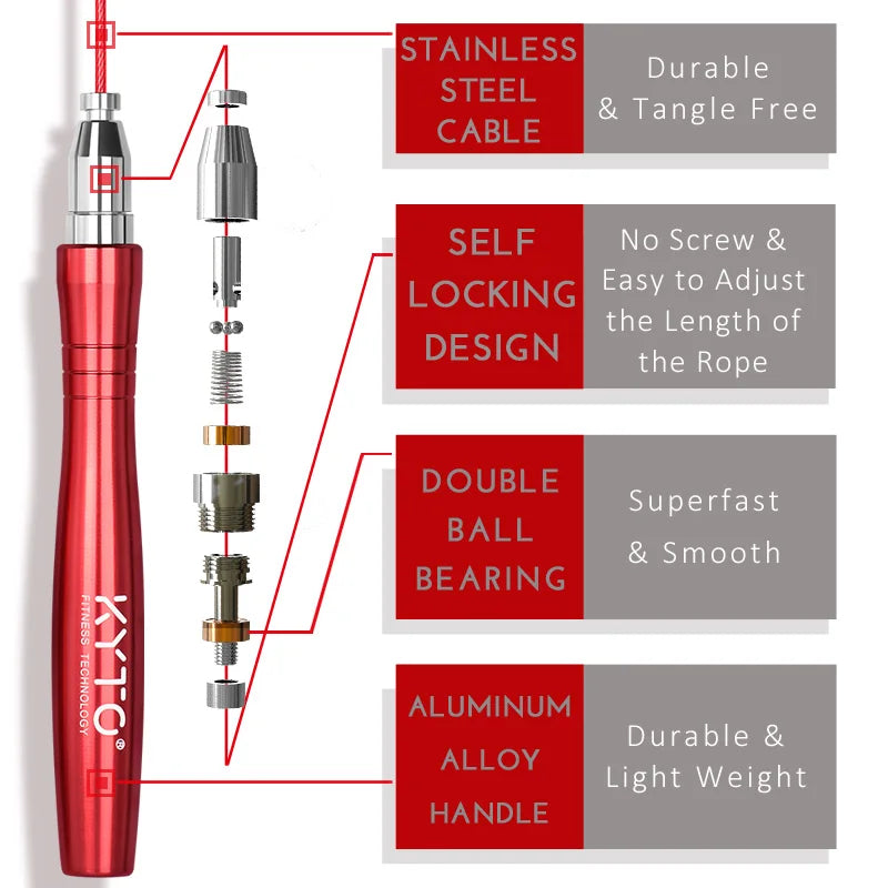 KYTO Double Unders Adjustable High-Speed Jump Rope