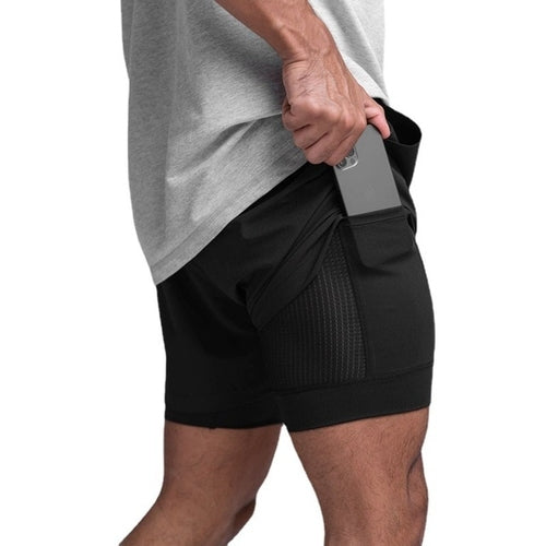 Running Shorts Men Breathable Gyms Bodybuilding Workout Shorts Double