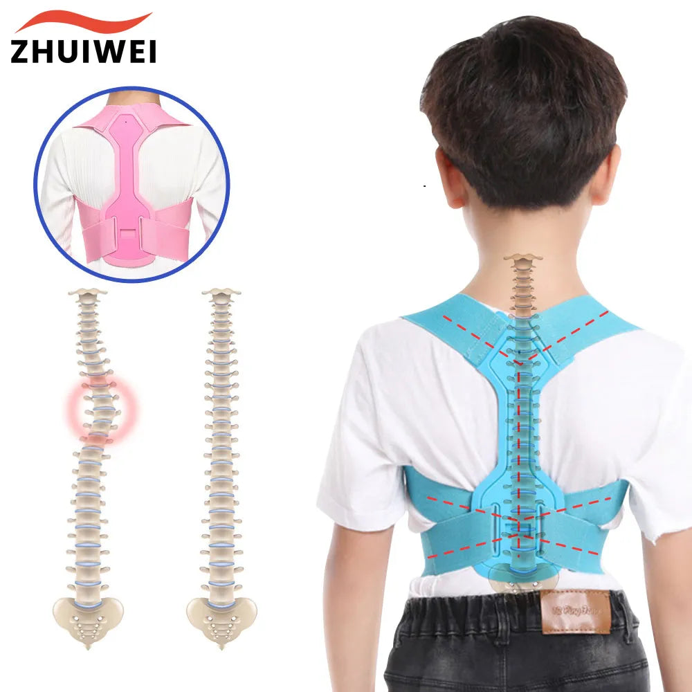 Children Adjustable Posture Corrector Back Support Boys Girls Shoulder