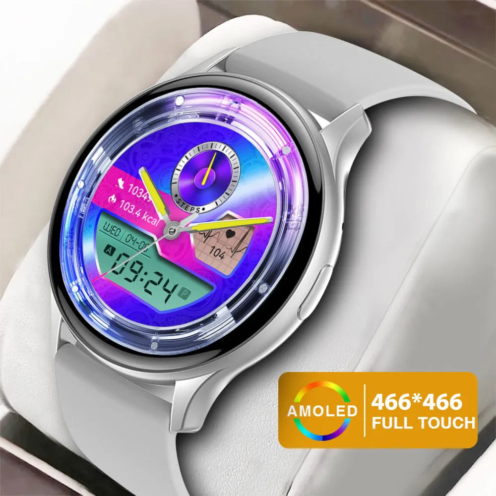 AMOLED Smartwatch 466*466 QHD 24h Display Fitness Tracker Blood