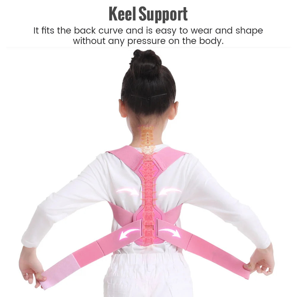 Children Adjustable Posture Corrector Back Support Boys Girls Shoulder