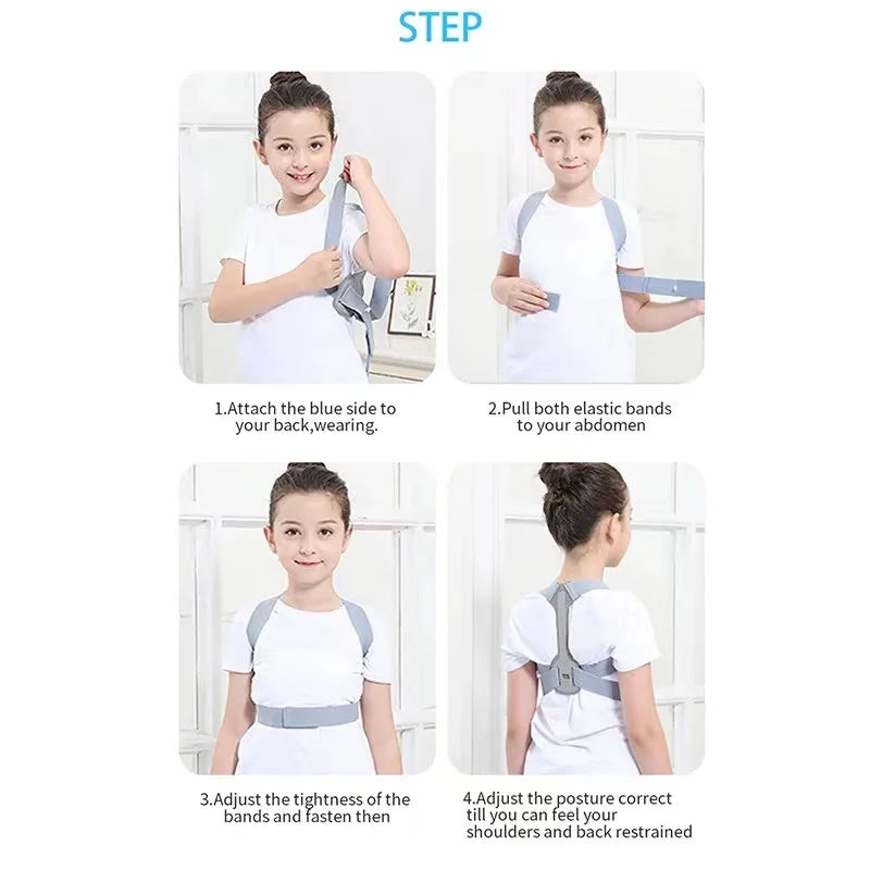 Children Adjustable Posture Corrector Back Support Boys Girls Shoulder