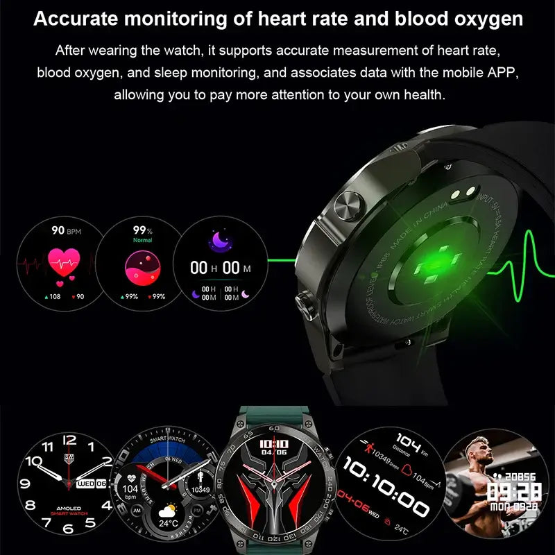 DM50 Bluetooth Call Smart Watch 1.43" Always On AMOLED IPS Display NFC