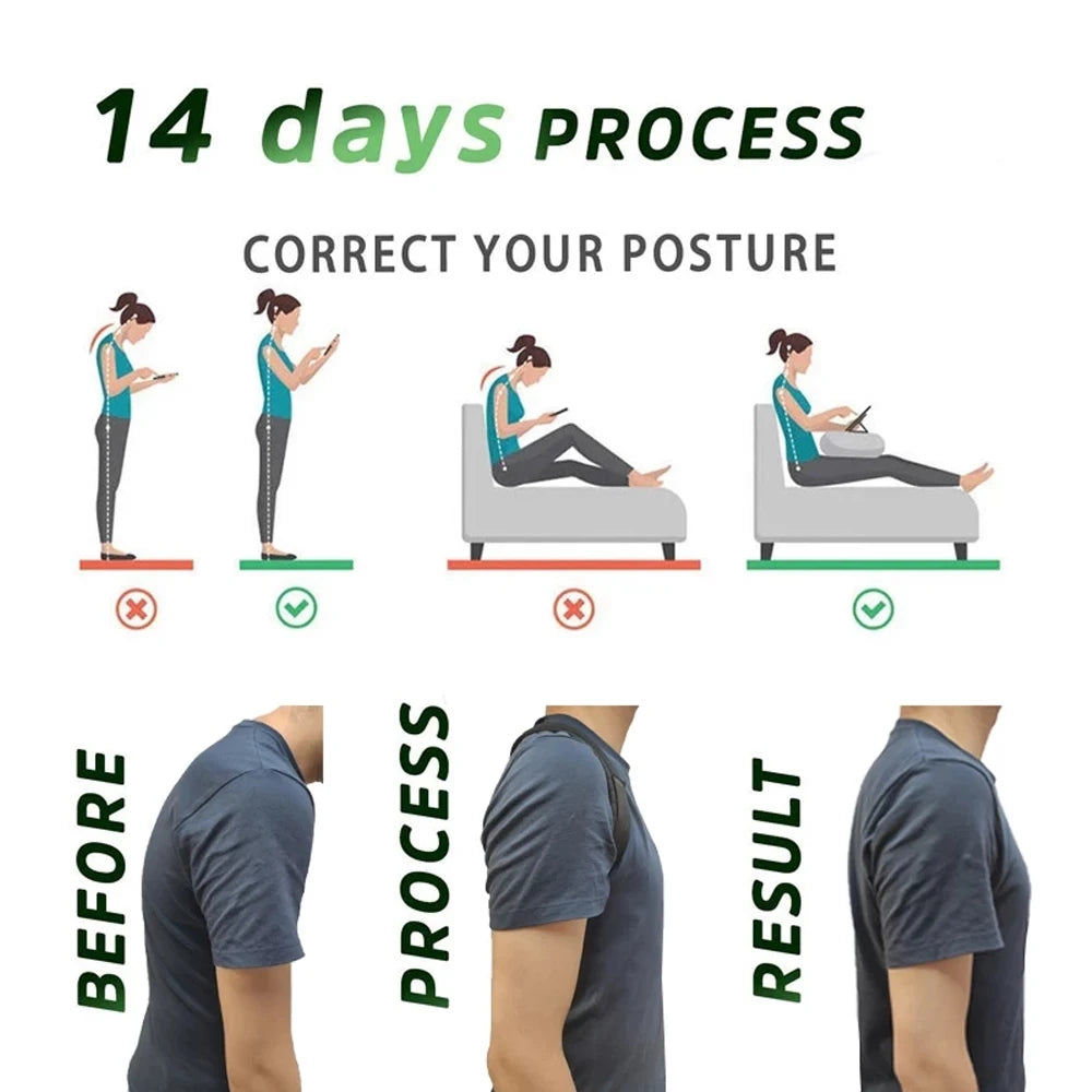 Adjustable Back Posture Corrector Belt Clavicle Spine Men Women Home