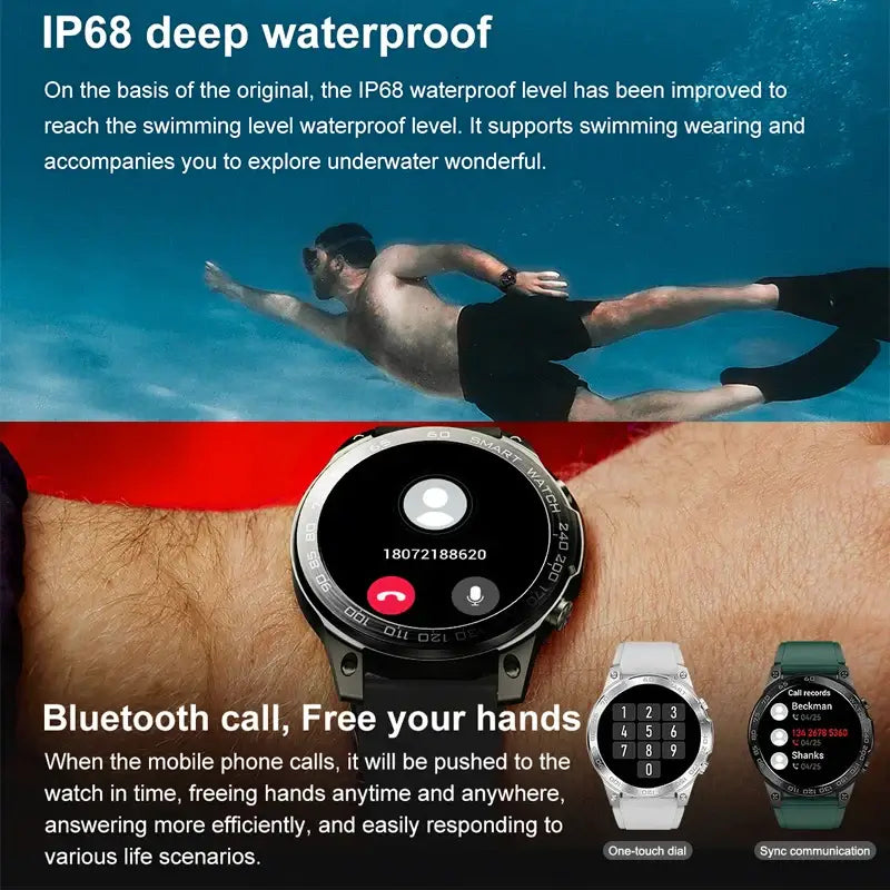 DM50 Bluetooth Call Smart Watch 1.43" Always On AMOLED IPS Display NFC
