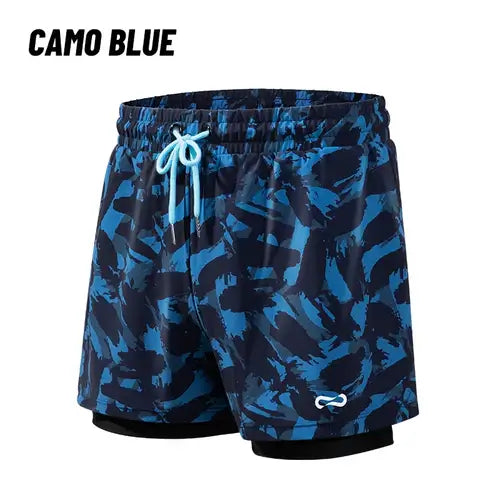 COPOZZ Men Swimming Trunks with Compression Liner 2 in 1 Quick Dry