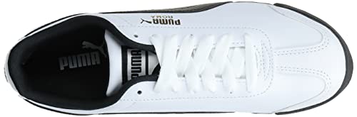 PUMA Men's Roma Basic Fashion Sneaker, White/Black Leather - 10.5 D(M) US
