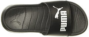 PUMA Unisex-Adult Logo Popcat Slide Sandal Black White, 5