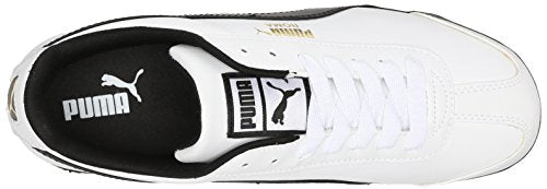 PUMA Men's Roma Basic Fashion Sneaker, White/Black Leather - 10.5 D(M) US