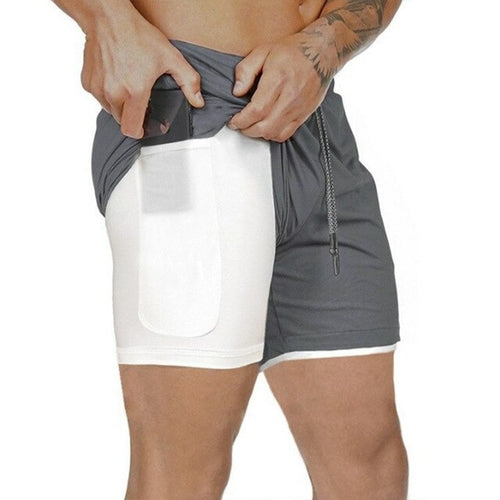 Double Layer Sports Pants Mobile Phone | Men's Gym Shorts Mobile -