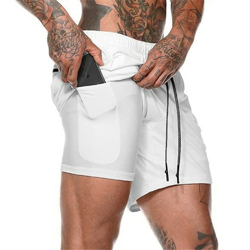 Double Layer Sports Pants Mobile Phone | Men's Gym Shorts Mobile -