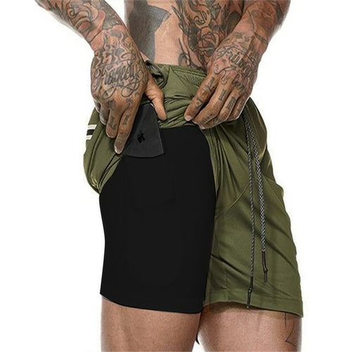 Double Layer Sports Pants Mobile Phone | Men's Gym Shorts Mobile -