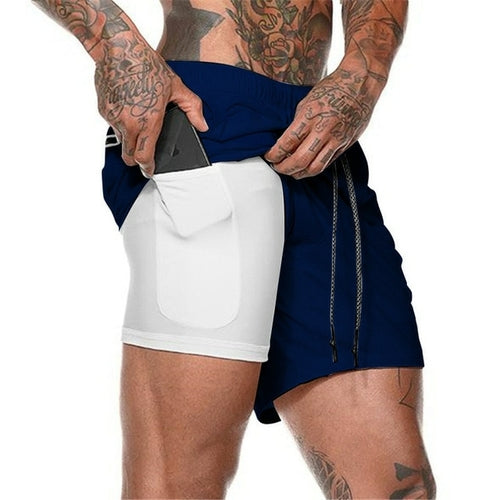 Double Layer Sports Pants Mobile Phone | Men's Gym Shorts Mobile -