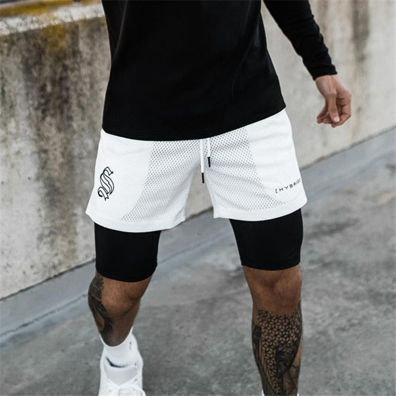 8-color!!! 2 In 1 Sport Camouflage Mesh Breathable Shorts Men