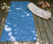 Handmade Yoga Mat Blue Organic Cotton