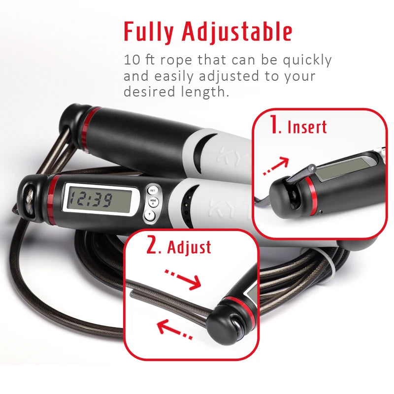 KYTO Jump Rope Digital Counter for Indoor/Outdoor Fitness Training