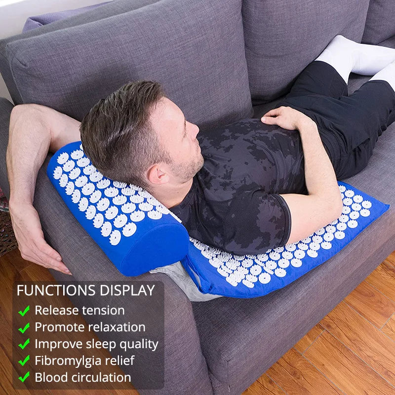 Acupressure Mat Sensi Massage Mat Pillow Set  applicator for Neck Foot