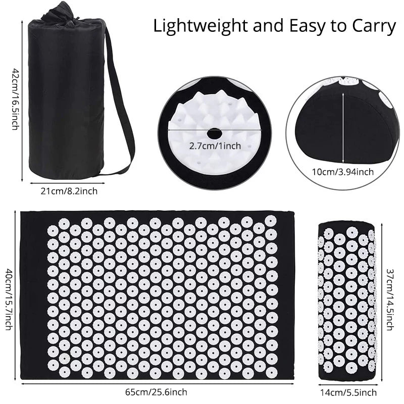 Acupressure Mat Sensi Massage Mat Pillow Set  applicator for Neck Foot