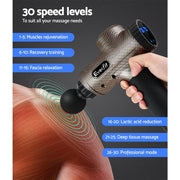 Everfit Massage Gun 6 Heads Massager Electric LCD Vibration Relief