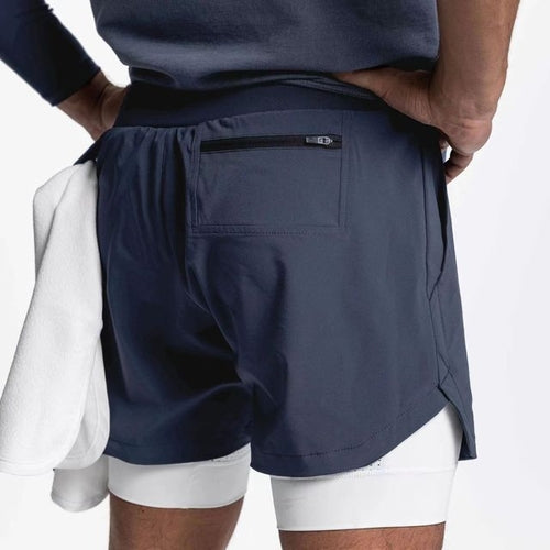 Running Shorts Men Breathable Gyms Bodybuilding Workout Shorts Double