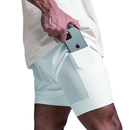 Running Shorts Men Breathable Gyms Bodybuilding Workout Shorts Double