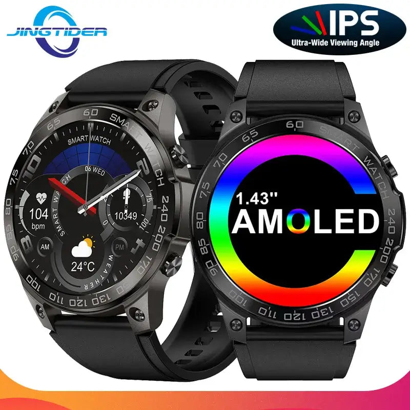 DM50 Bluetooth Call Smart Watch 1.43" Always On AMOLED IPS Display NFC