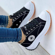 Fashion Canvas Shoes Casual Sport Shoes Flat Lace-Up Sneakers
