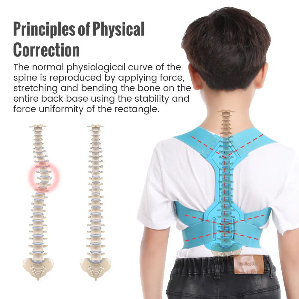 Children Adjustable Posture Corrector Back Support Boys Girls Shoulder