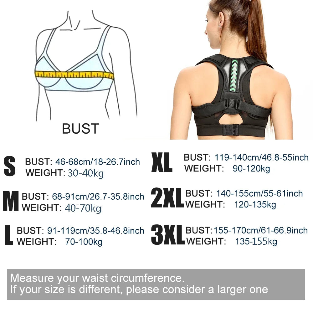 Adjustable Back Posture Corrector Belt Clavicle Spine Men Women Home