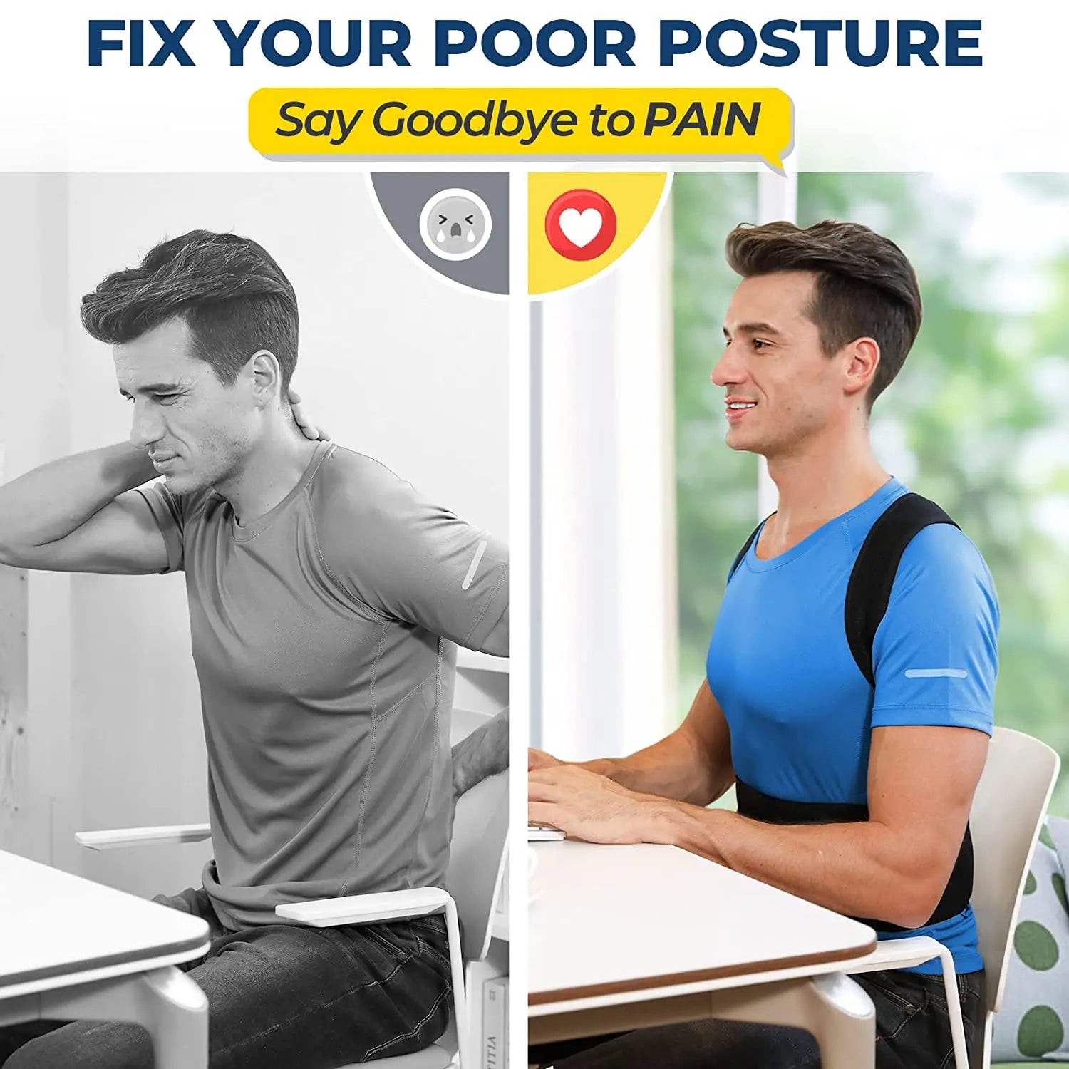 Back Posture Corrector for Upper and Lower Back Pain Relief,Adjustable