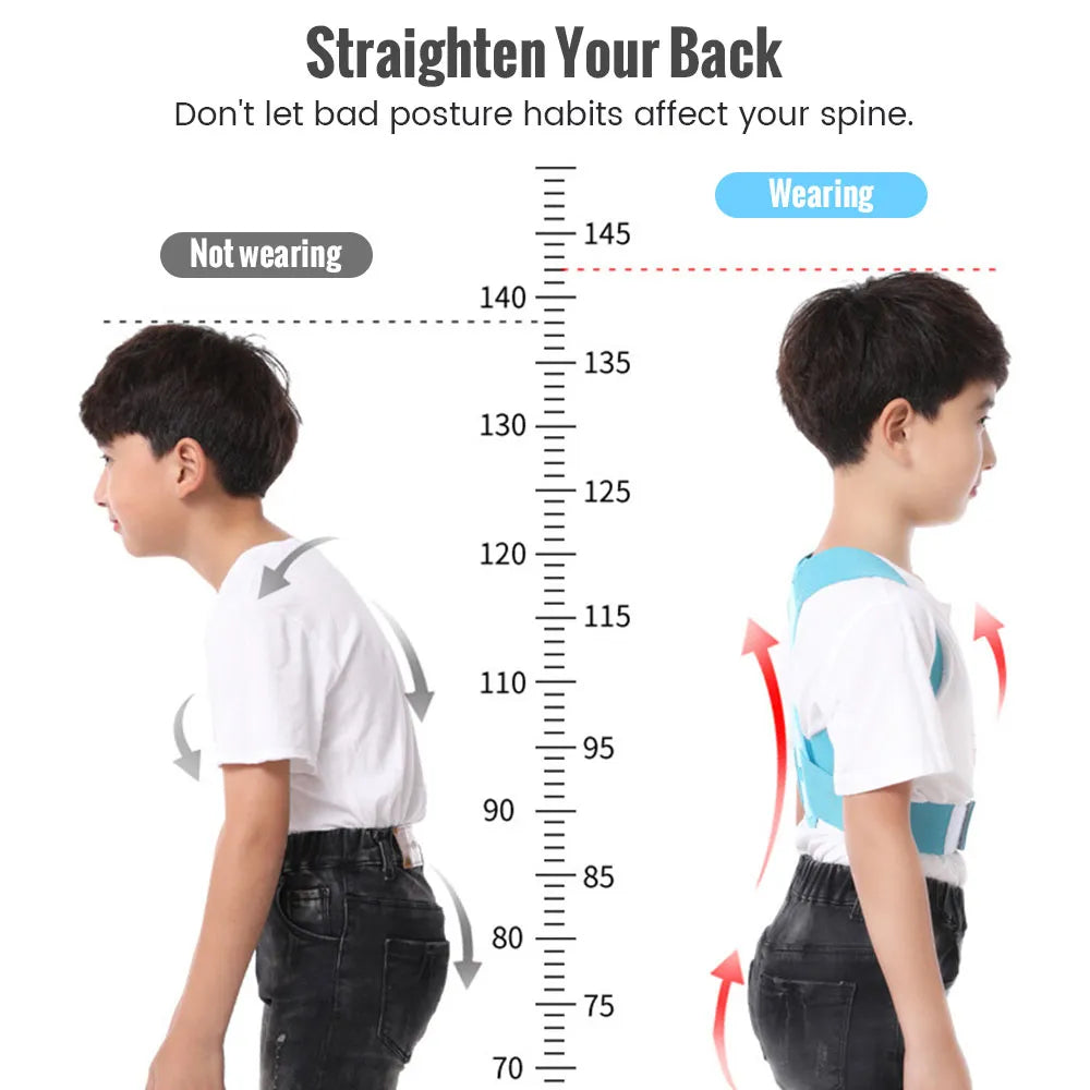 Children Adjustable Posture Corrector Back Support Boys Girls Shoulder