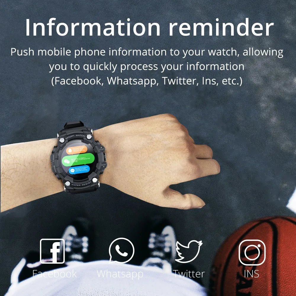 Fantion Full Touch Screen Fitness Tracker Sports Smart Watch Men Heart