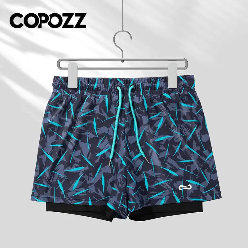 COPOZZ Men Swimming Trunks with Compression Liner 2 in 1 Quick Dry