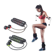 2 PCS Indoor Ropeless Skipping Fitness Exercise Weight Rope(Black Red)