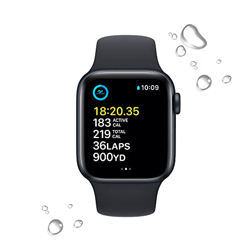 Apple Watch SE (2nd Gen) [GPS 40mm] Smart Watch w/Midnight Aluminum Case & Midnight Sport Band - S/M