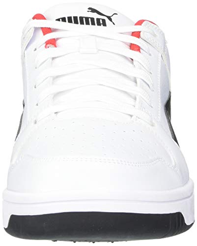 PUMA unisex adult Rebound Layup Lo Sneaker, Puma White-puma Black-high Risk Red, 11 US
