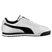 PUMA Men's Roma Basic Fashion Sneaker, White/Black Leather - 10.5 D(M) US