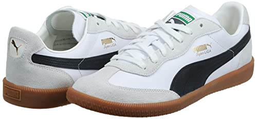 PUMA mens Super Liga Og Sneaker, Puma White-puma Black-puma Team Gold, 9.5 US