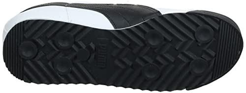 PUMA Men's Roma Basic Fashion Sneaker, White/Black Leather - 10.5 D(M) US
