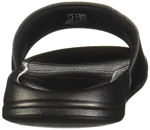 PUMA Unisex-Adult Logo Popcat Slide Sandal Black White, 5