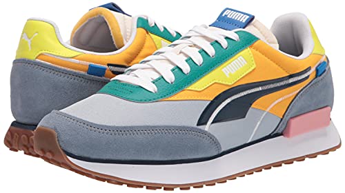 PUMA womens Future Rider Sneaker, China Blue-blue Fog-saffron, 12 US