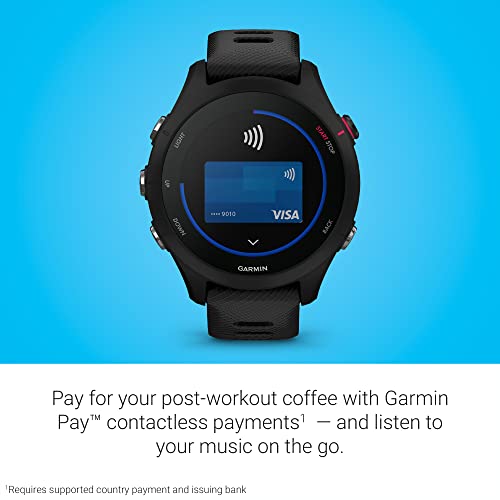 Garmin Forerunner® 255S Music, Smaller GPS Running Smartwatch with Music, Advanced Insights, Long-Lasting Battery, Black