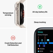 Apple Watch Series 8 GPS 41mm Midnight Aluminium Case with Midnight Sport Band - S/M