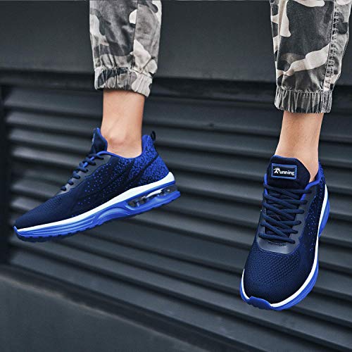 Autper Mens Air Athletic Running Tennis Shoes Lightweight Sport Gym Jogging Walking Sneakers(Navy Size US 9)